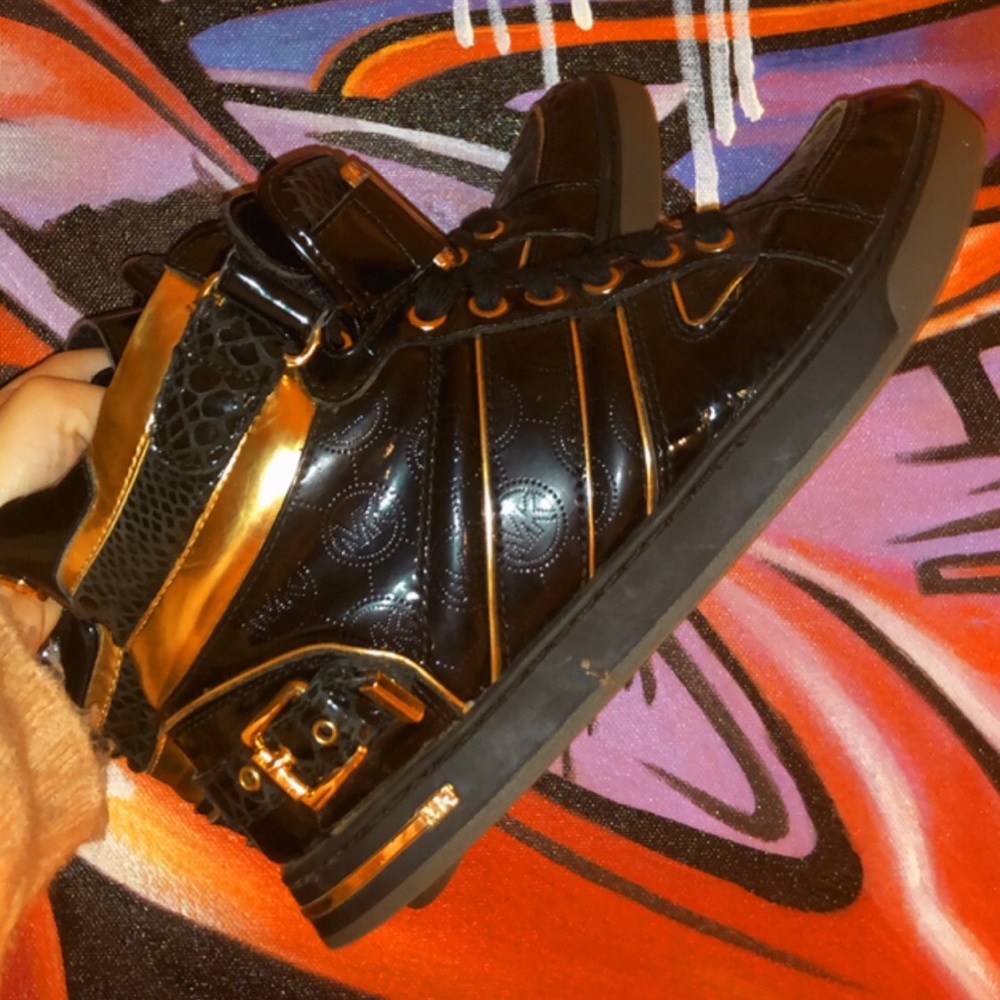 Michael Kors Black & Gold Sneakers